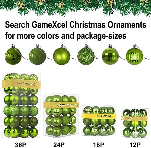 Lime Green 8.0" Extra Large Christmas Ornaments - Christmas Tree Decoration Balls Shatterproof Hanging Shiny Balls for Birthday St. Patrick's Day Easter Mardi Gras Wedding Decorations Set of 2pcs