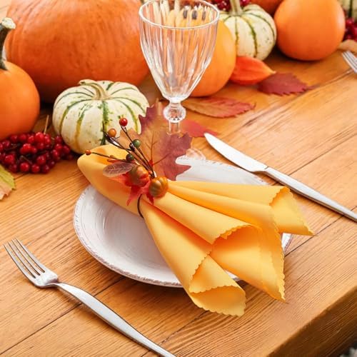 Fall Thanksgiving Napkins and Napkin Rings, Thanksgiving Table Decorations