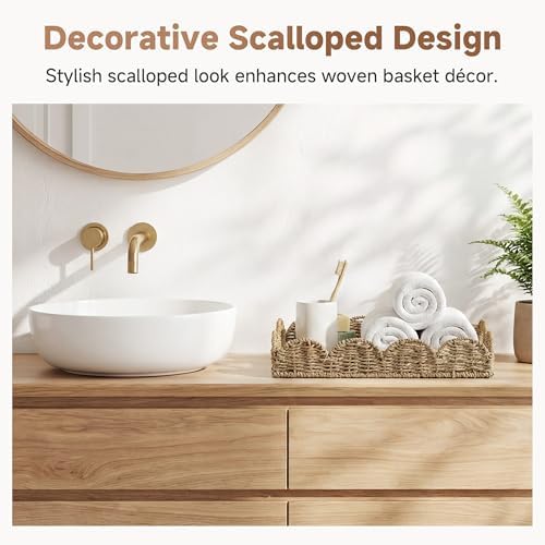 Rattan Serving Trays / 15.8 x 11.5 x 2.8 / Natural