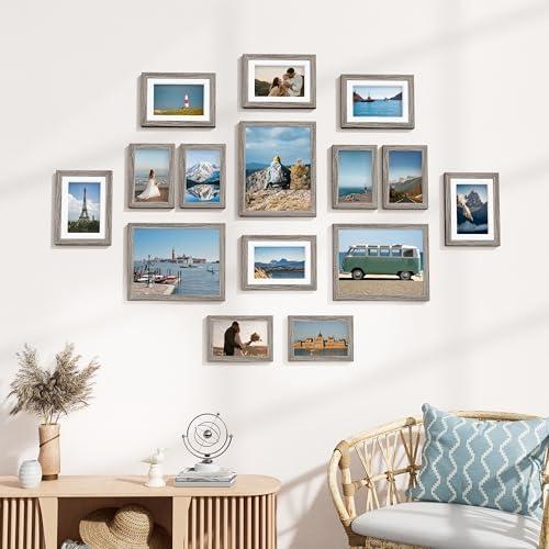 Vittanly 15 Pack Picture Frames Collage Wall Decor, Wall/Tabletop Display