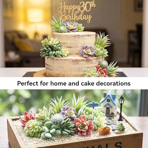 Artificial Succulents Mini Fake Plants Unpotted Faux Succulent for Craft / Set of 12