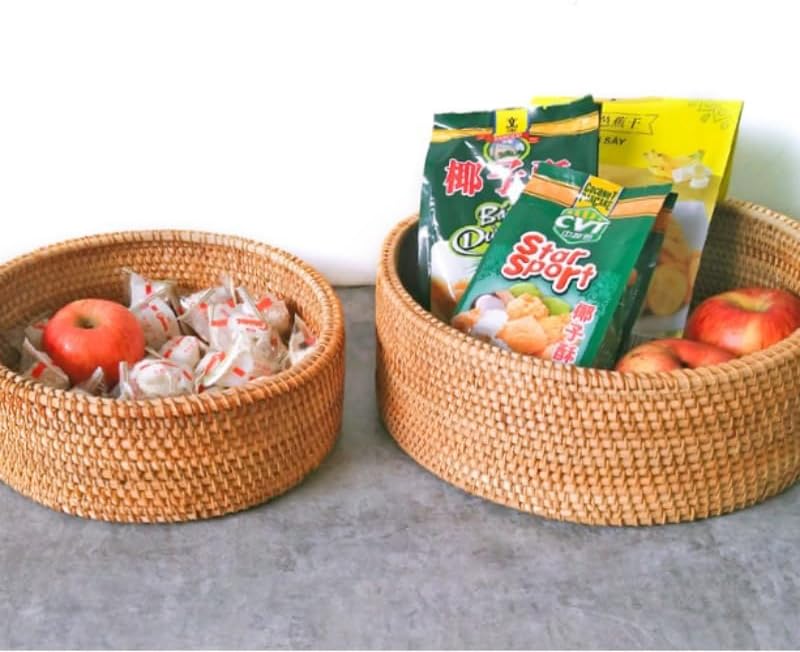 Rattan Basket / Rattan Storage Bin for Shlef or Table