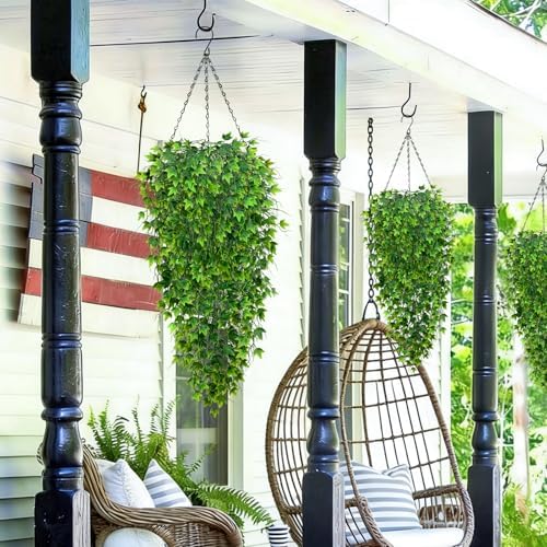 Waipfaru Artificial Hanging Ivy for Outdoors, 4pcs Faux Vines Greenery
