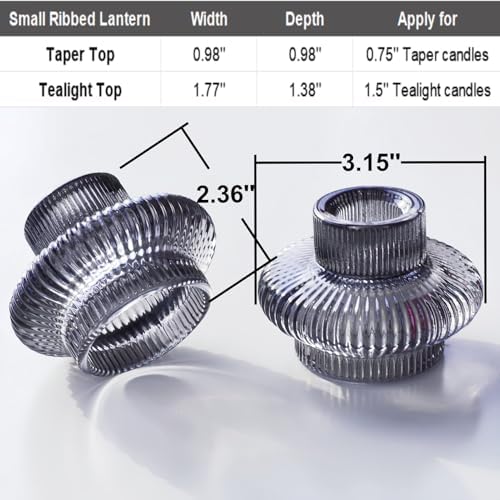 VOHO Smoky Grey Taper Candle Holders Set of 6, Candle Sticks Holder Decor
