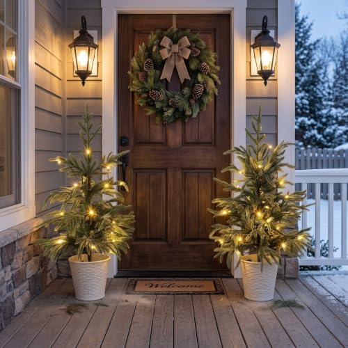 2 Pack 2FT Artificial Norfolk Pine Tree, abletop Decor Plants