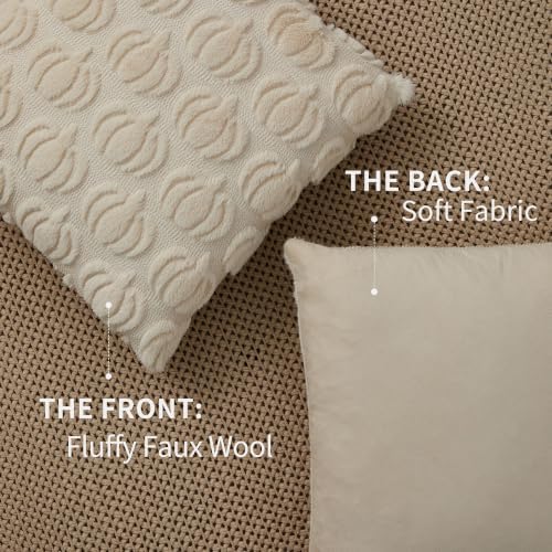 DFXSZ Fall Pillow Covers 18x18 2Pcs Rust Beige Pumpkin Fall Decorations