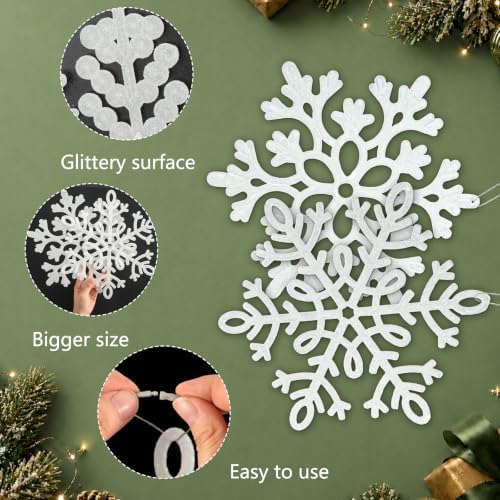Large Snowflakes Ornaments for Outdoor Indoor Christmas Tree Decorations