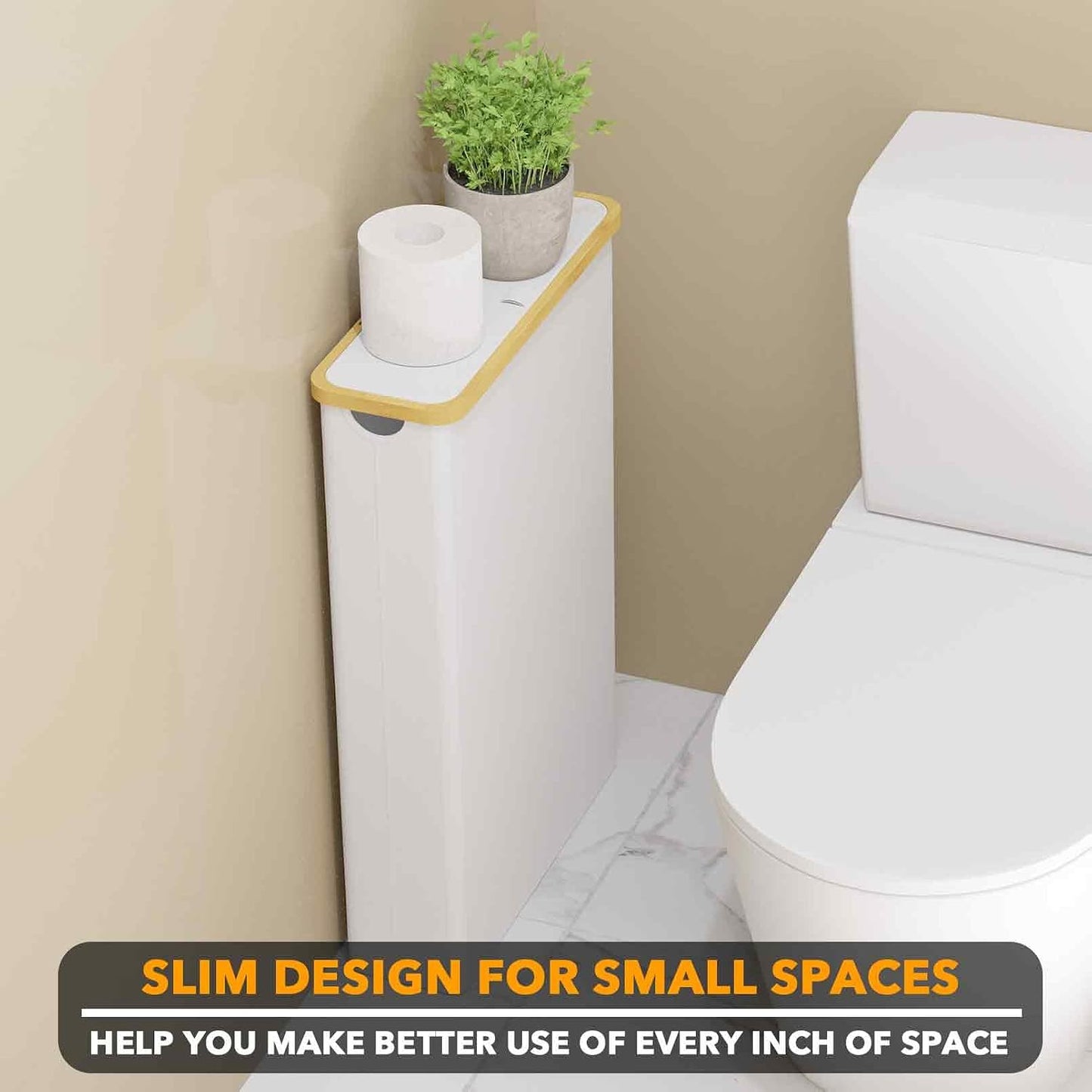 SpaceAid Extra Large Toilet Paper Storage with Lid, Hold up to 24 Regular Rolls or 18 Mega Rolls, Slim Toilet Paper