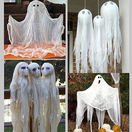 Niurui Halloween White Creepy Cloth 315 x 79 Inch Spooky Gauze Clothes Halloween Scary Decoration for Haunted Houses Party Supplies Indoor Outdoor