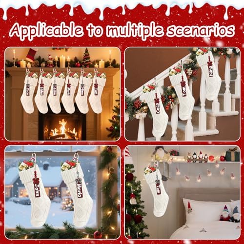 Christmas Stockings 18 Inches,Long Knitted Stocking with Name Tags