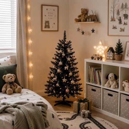 3FT Black Artificial Small Christmas Tree Mini Tabletop Decor