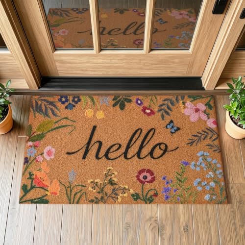 Kelarea 17" x 29" Welcome Mat, Floral Front Door Non-Slip Outdoor/Indoor