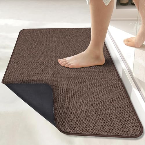 Bosap Bath Mat,Ultra Thin Bathroom Runner Rugs,Large Bath Mats for Bathroom,Quick Dry,Non-Slip,Machine Washable,Low