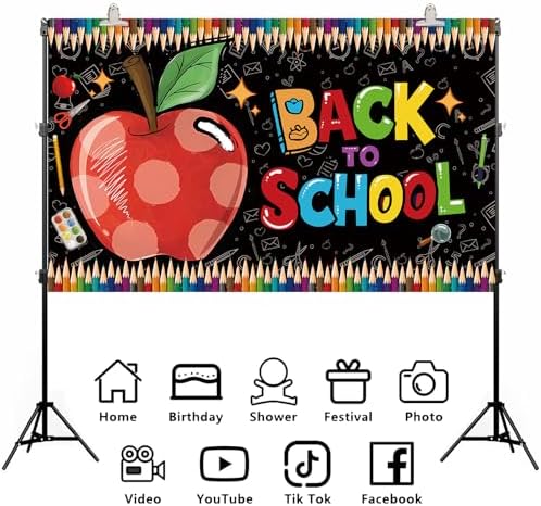 Back to School Backdrop First Day of School Decoration for Home