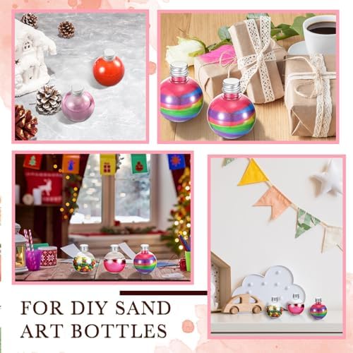 FoldTier 48 Pcs Plastic Potion Bottles with Caps,Silver,Aluminum Cap