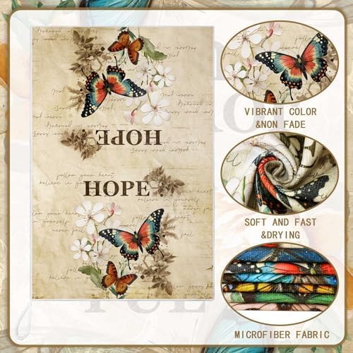 Sratte 6 Pcs Vintage Butterfly Kitchen Towels Fall Dish Towels, 24x16 Inch