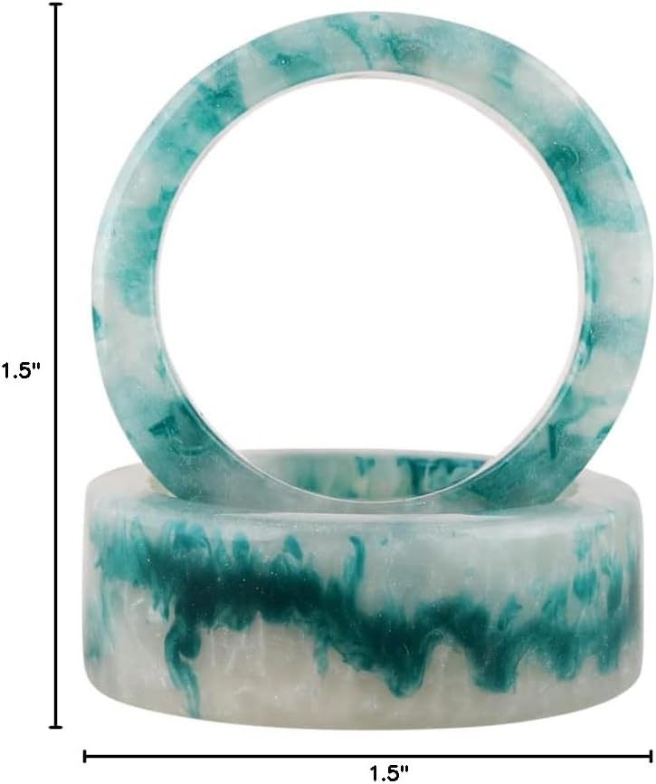 Epoxy Resin Napkin Rings, 12-Pack, Pastel, 6 Colors | Glossy finish, chip-resistant, 2x2x0.75 in each, fits standard