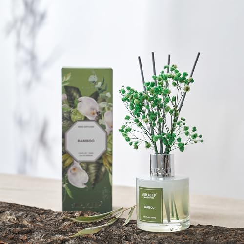 Airkeep Reed Diffuser Set - 3.38 fl oz(100ml) Bamboo Scent Diffuser Home Fragrance Diffuser Set Includes 8 Reed