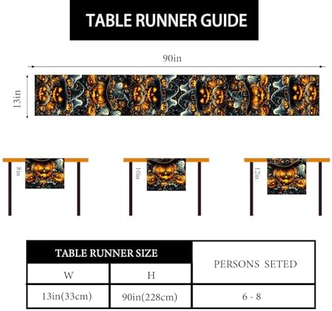 Ghost Pumpkin Table Runner Halloween Decorations for Home Decor