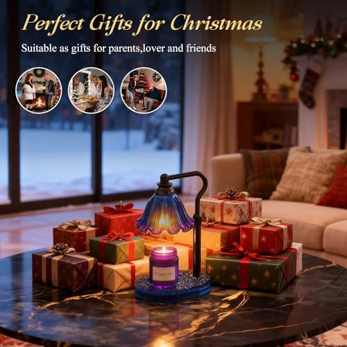Flower Candle Warmer Lamp with Timer & 4-Level Dimmer, Adjustable Height
