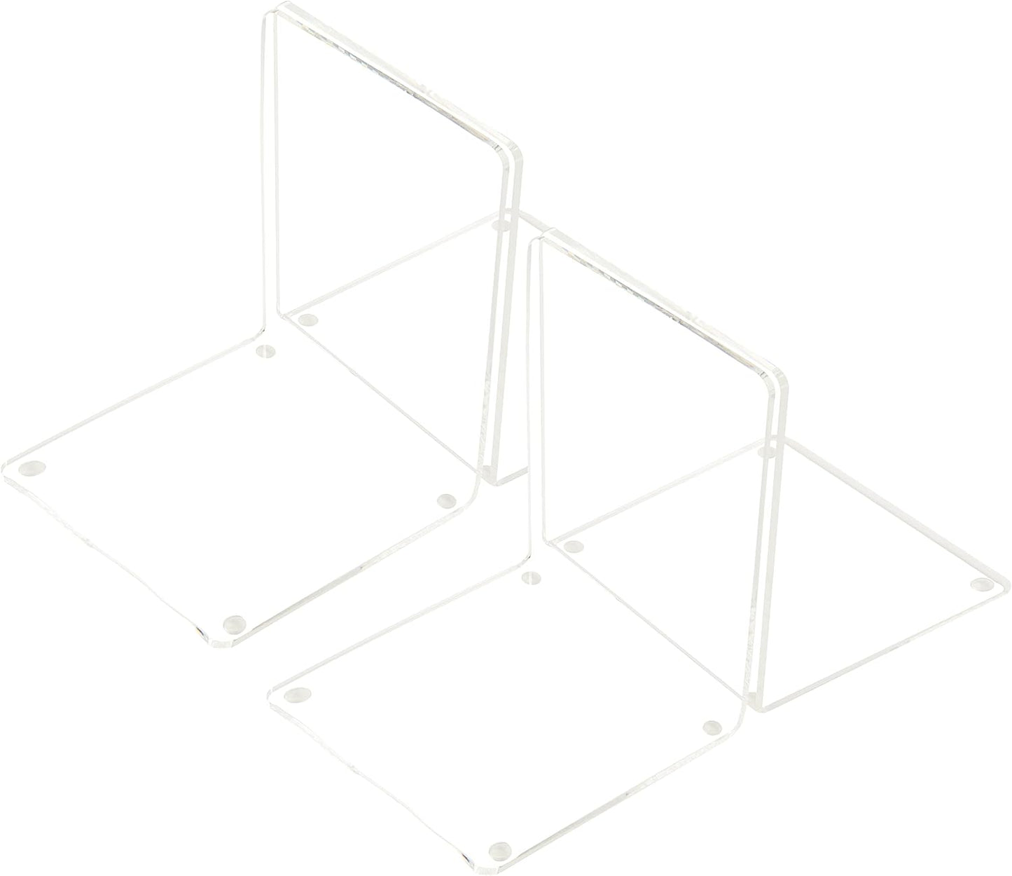 Acrylic Bookends / 4mm Heavy-Duty Non-Skid Holders for DVDs / Clear