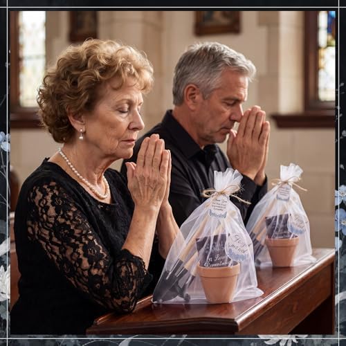 Amyhill 50 Sets Forget Me Not Funeral Favors for Guests Bulk