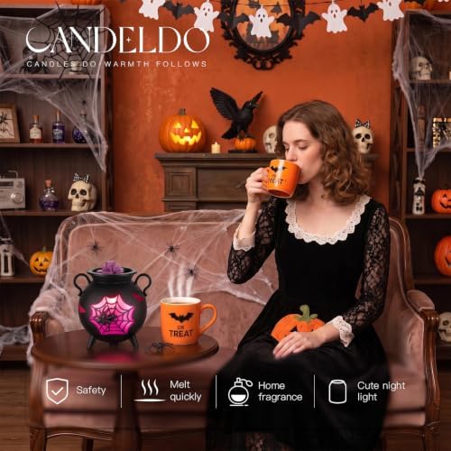 Candeldo Halloween Wax Melt Warmer, Witch Cauldron Design