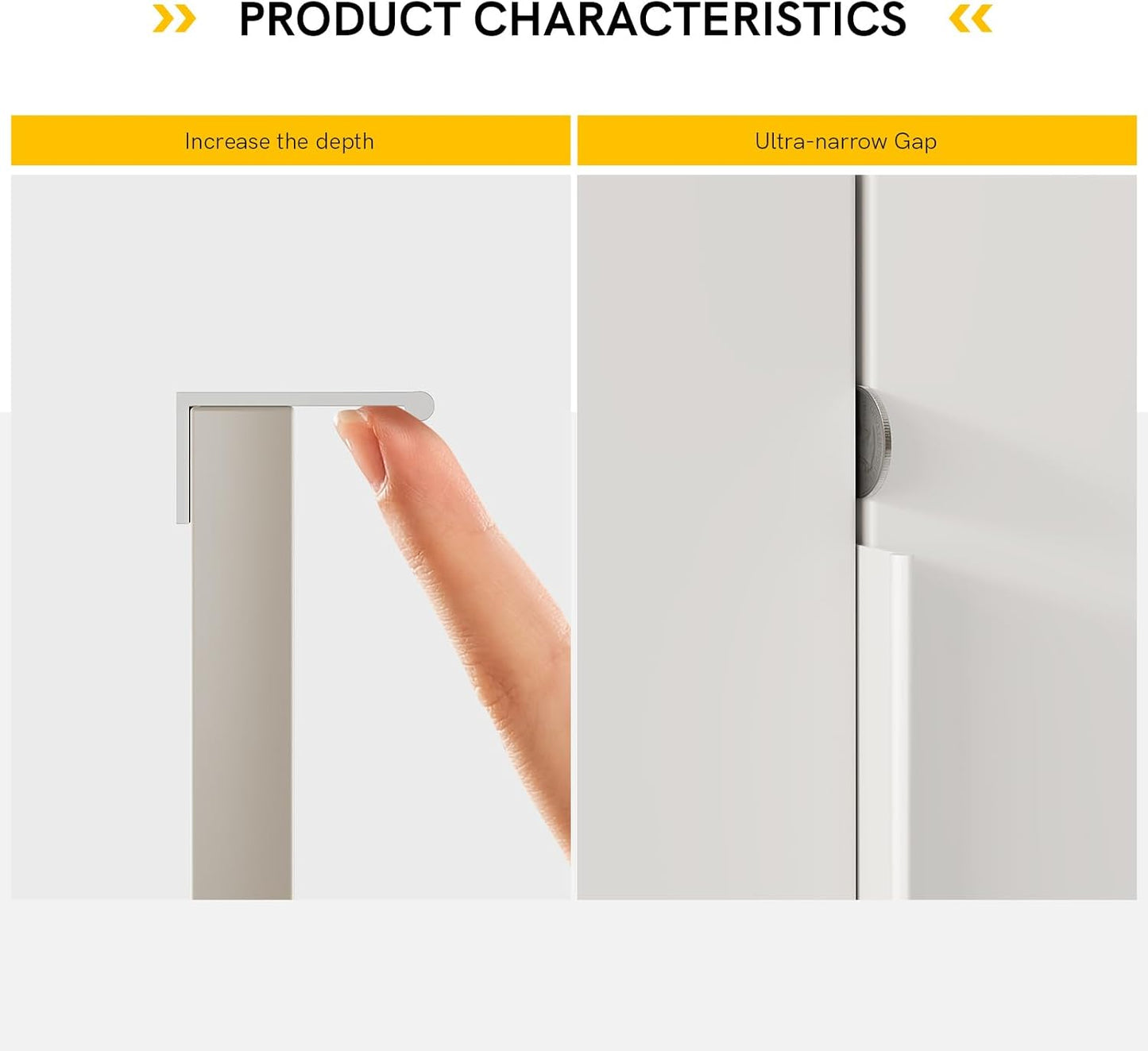 6-1/ Cabinet Pulls Finger Pulls / Hole Center: 6-1/4in / White / 4 Inch / Set of 10