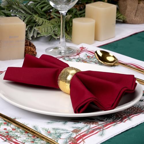 Red Cloth Napkins Set of 8,Washable,Absorbent(Burgundy)
