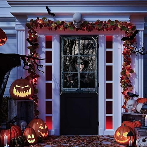 Halloween Window Decorations Spooky Blood Ghost Decor, 32" x 47"