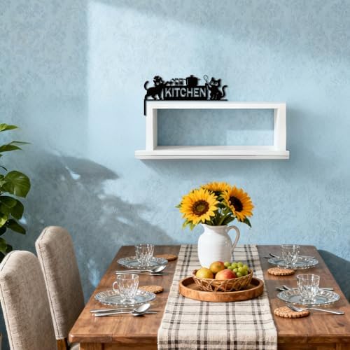 CUTHOLLOW Funny Kitchen Cat Door Topper Sign Metal Wall Art Decor
