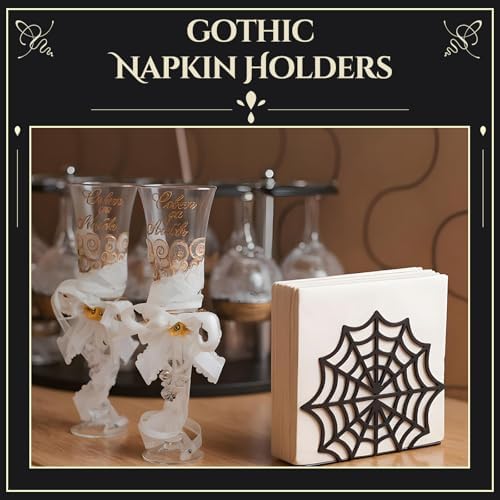 Cobweb Metal Napkin Holder Gothic Table Tissue Dispenser