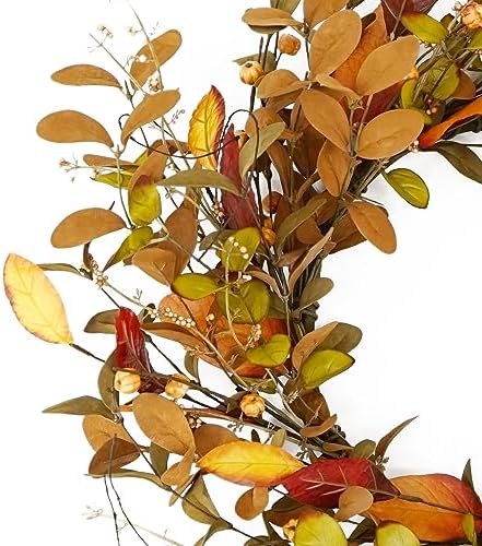 YNYLCHMX 20" Fall Wreath for Front Door, Eucalyptus, Berry and Magnolia