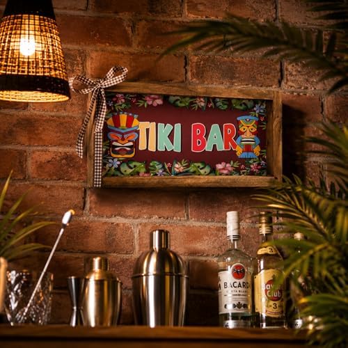 Tiki Bar Sign for Home Bar Decor Tropical Wall Art