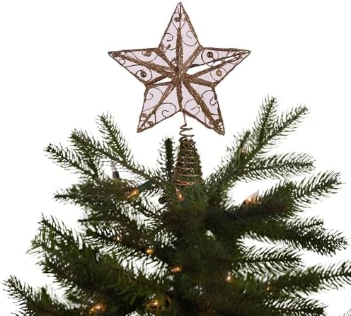 Kurt Adler 6-1/4-Inch Gold Wire Star Treetop