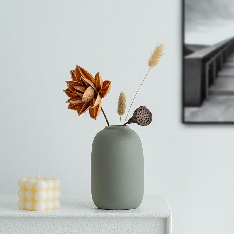 Ceramic Vase / Boho Aesthetic Flower Vases / Neutral Mix / Set of 3