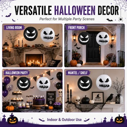 Mudder 6 Pcs Halloween Paper Lanterns for Hanging Decorations
