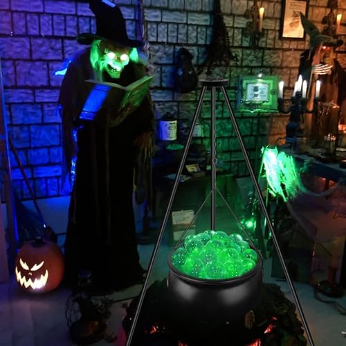 QEQEKAKA Halloween Decorations Outdoor Witches Plastic Cauldron on Tripod