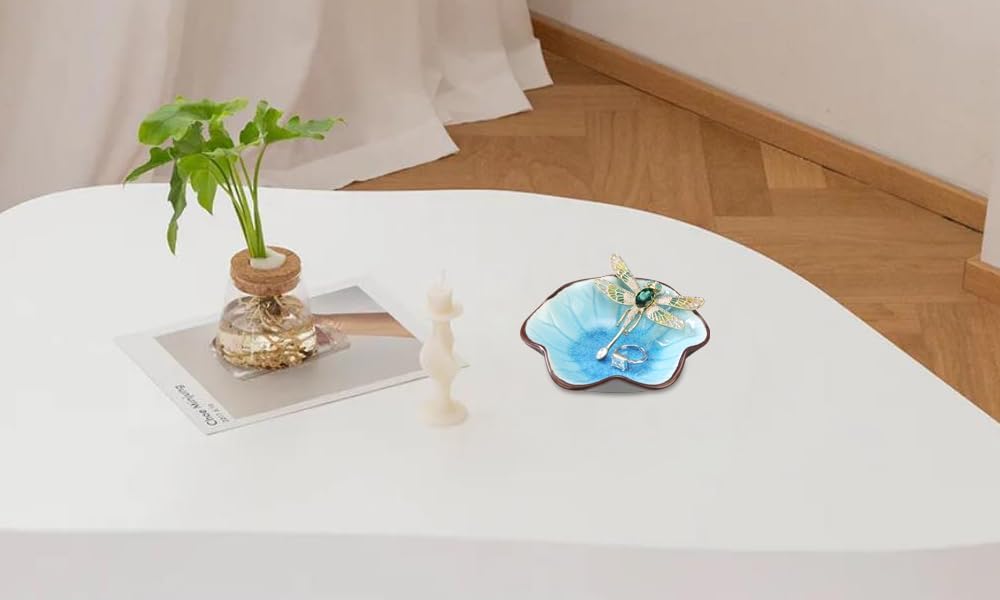 Decorative Ring Holder Small Trinket Tray Bowl / Lake Blue-ice