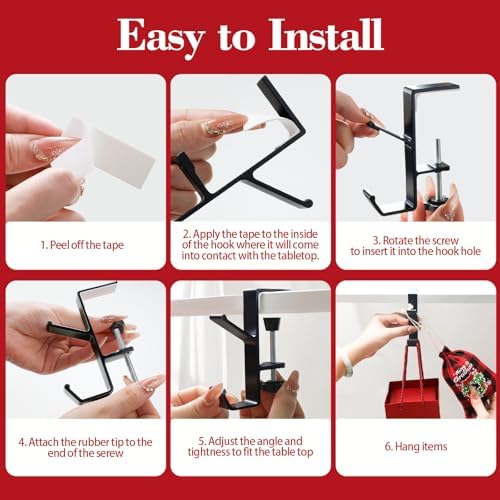 4 Pack Stocking Holders for Mantle for Christmas Decorations,2 in 1 Mantle Garland Holder for Hanging Christmas Stockings,No Drilling Required & Adjustable Garland Hanger, Metal(Black)