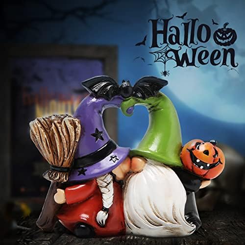 Hodao Halloween Gnome Decoration, Couple Elf Figurine Decor Indoor