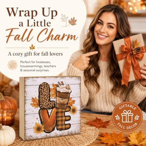 Fall Decorations for Home Pumpkin Spice Love Wood Sign Fall Decor