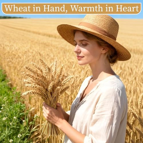 MAQIHAN 100 Stems Dried Wheat Stalks - Natural Wheat Straw Decor for Vases