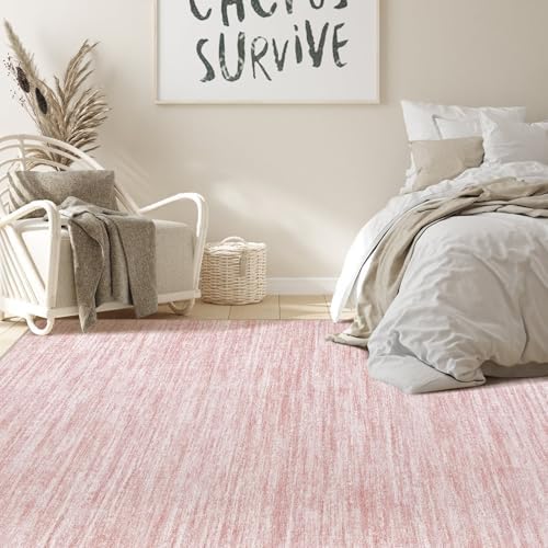 Nakagishi Boho 5x7 Area Rug Living Room Rugs Machine Washable Pink
