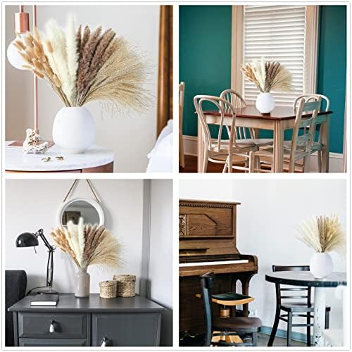 300 PCS Dried Flower Bouquet – Pampas Grass, Floral Decor for Home, Wedding, and Boho Style | Perfect for Vases, Fall