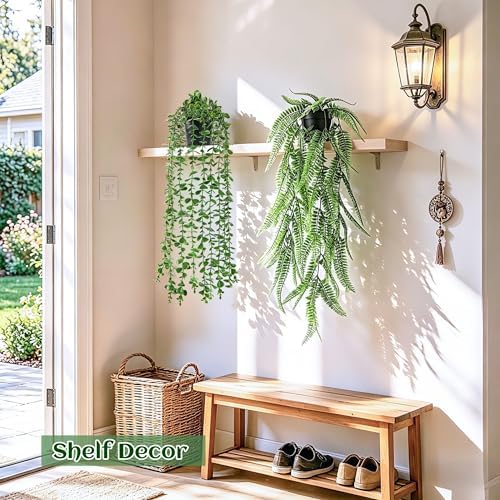 Der Rose 4Pcs Fake Hanging Plants with Lush Cascading Greenery