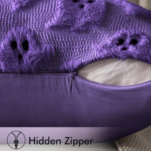 MIULEE Purple Halloween Pillow Covers Cute Ghost Decor Set of 2 18x18