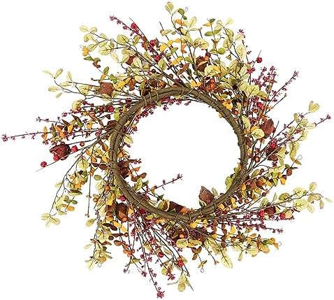 YNYLCHMX 20" Fall Wreath for Front Door, Eucalyptus and Berry Decor