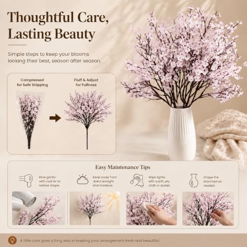 Mandy's 6 Bundles Artificial Light Pink Baby’s Breath Flowers