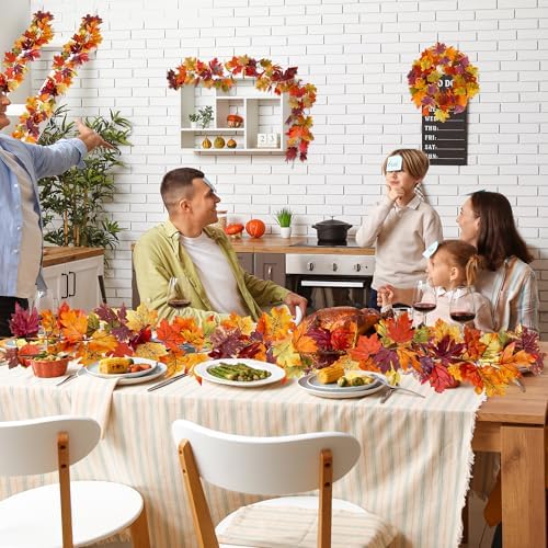 11.8FT 2Pack Fall Garland for Thankgiving Decorations for Home Mantle Decor